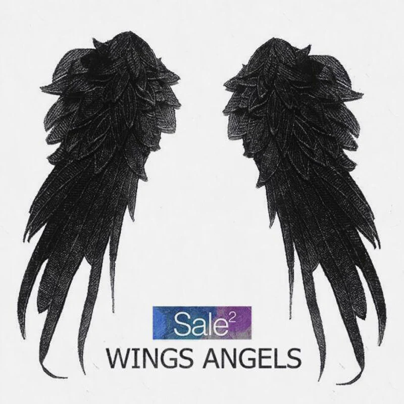 1 пара 3d нашивки Крылья ангела для пошив одежды на вышитый патч образец Аппликации Аксессуары для одежды Diy Черный Белый ZC51