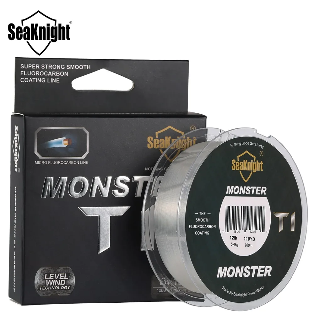 

New Arrival SeaKnight MONSTER T1 100M Fluorocarbon Fishing Line 100% Fluorocarbon Coating Monofilament Leader Sinking Line