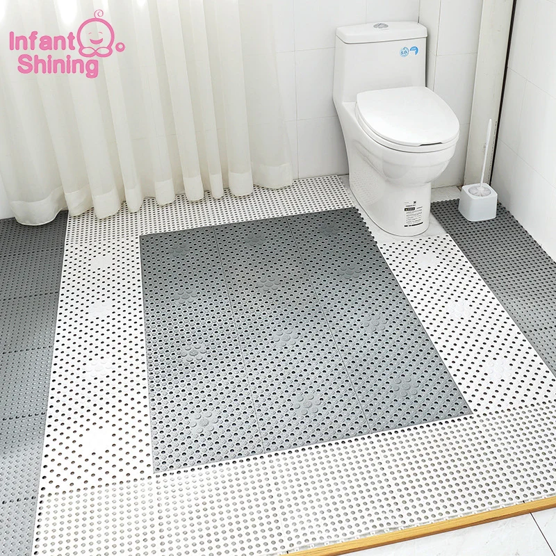 

Infant Shining 4PCS Bath Mats 30X30CM Bathroom Splicing Mat Block Water Anti-skid Mat Eco-friendly Bathing foot Massage Cushion