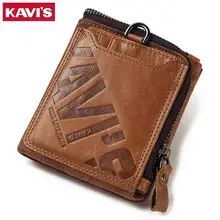 Кошелек KAVIS Crazy Horse из натуральной кожи, мужской кошелек для монет, мужской кошелек, портмоне, портфель, держатель для карт, маленькая винтажная сумка для денег