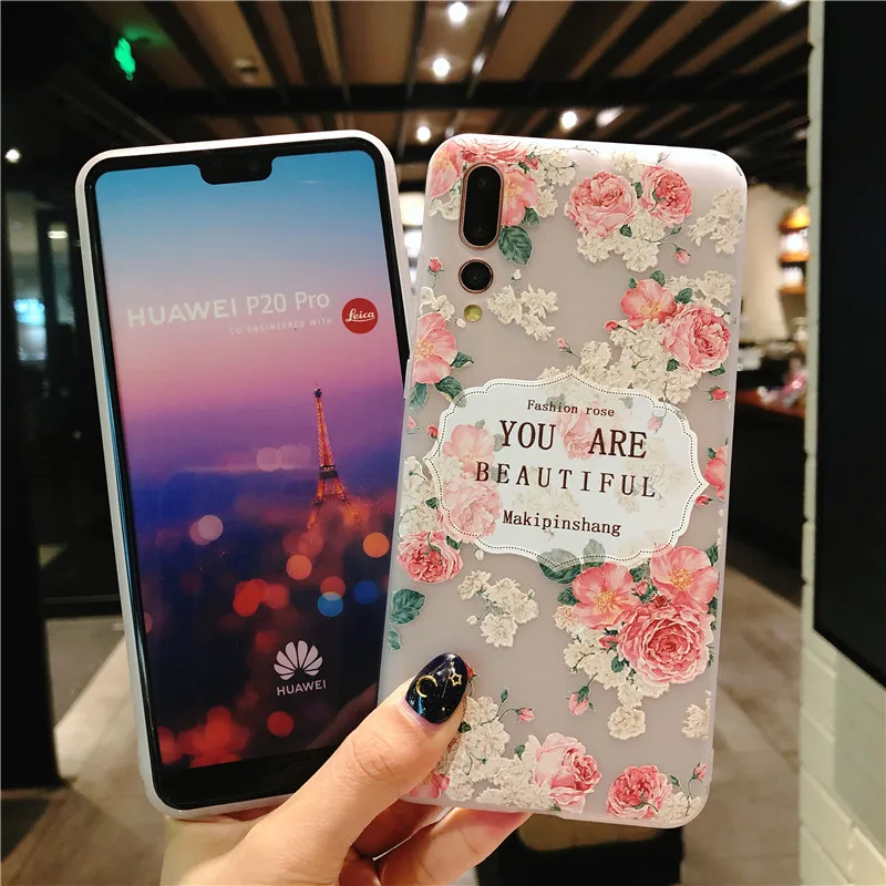 KEFO 3D Relief Flowers Phone Case For Huawei P20 Pro P10 Plus P20 Lite Mate 10 Pro Ultra Thin Soft TPU Cover For Huawei Honor 10 (8)