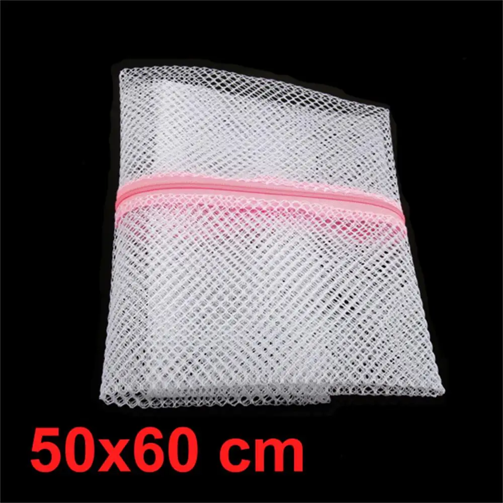 

Large White Washing Aid Laundry Care Wash Bag Zipper Net Mesh Clothes Cleaner