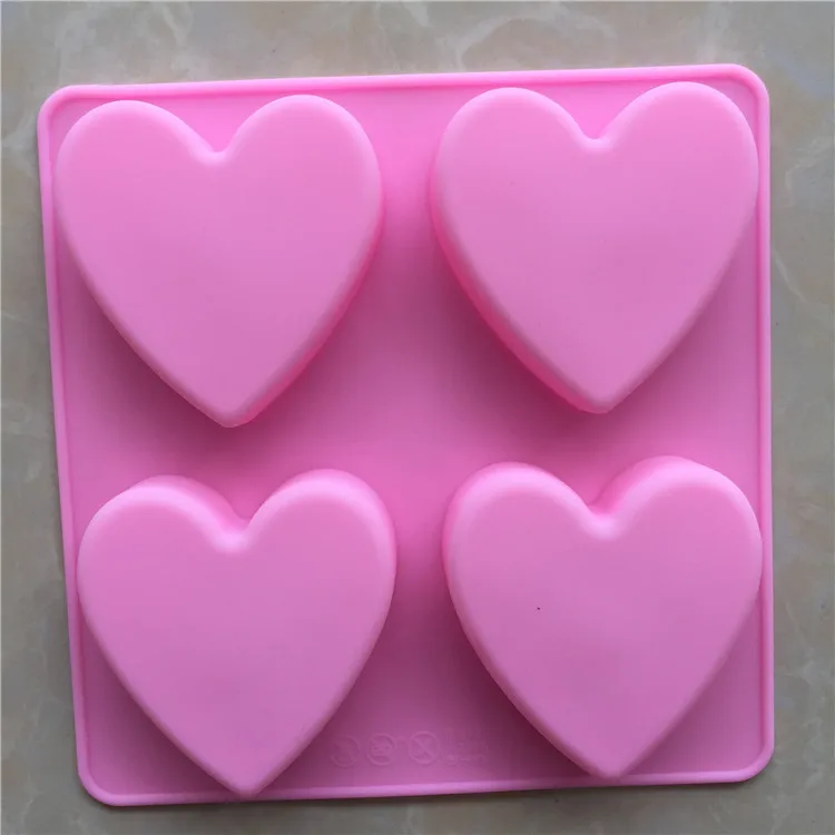 Buy 4 holes Mini heart silicone cake mold Baking Mould Chocolate Decoration