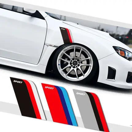 

1 Pair 2 Pieces Car Wheel Eyebrow Decoration Stickers SPORT Leaf Board Car Decals Waterproof Scratch-resistant