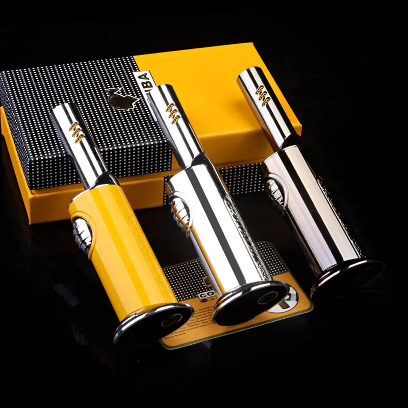 COHIBA Gadgets Large Size Table Lighter Gun Style Butane Gas Windproof