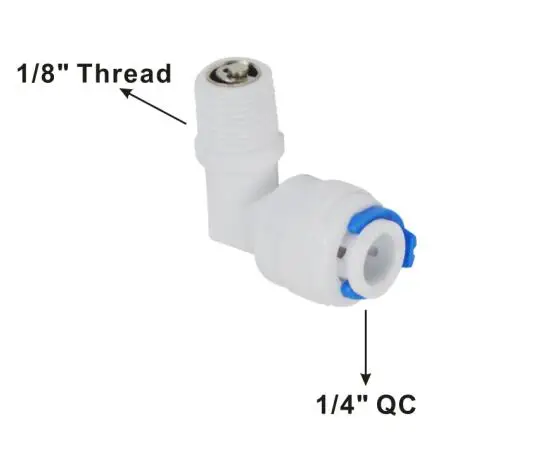 1 elbow QC check valve for Reverse Osmosis RO,1//4/" tube x 1//8/" thread