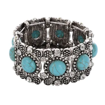 

LOVBEAFAS Fashion Vintage Boho Bracelets Bangles For Women Ethnic Crystal Rhinestone Adjustable Femme Bracelets Accessories