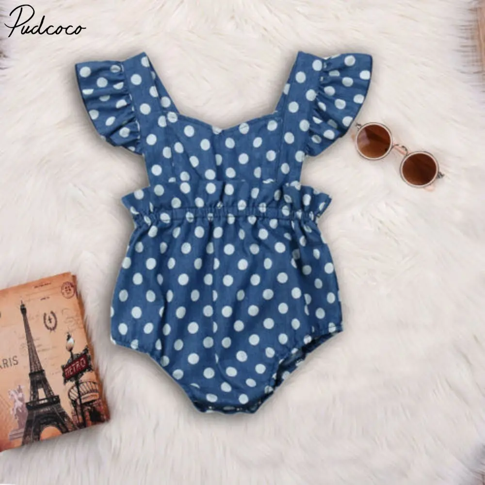 

Kid Baby Girl Infant Romper Jumpsuit Bodysuit Polka Dot Clothes Outfits