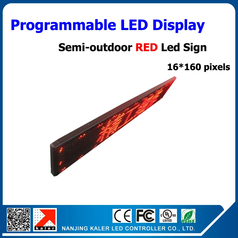 

Programmable advertising led screen board red color high brightness 16*160 pixels p10 led display panel semi-outdoor