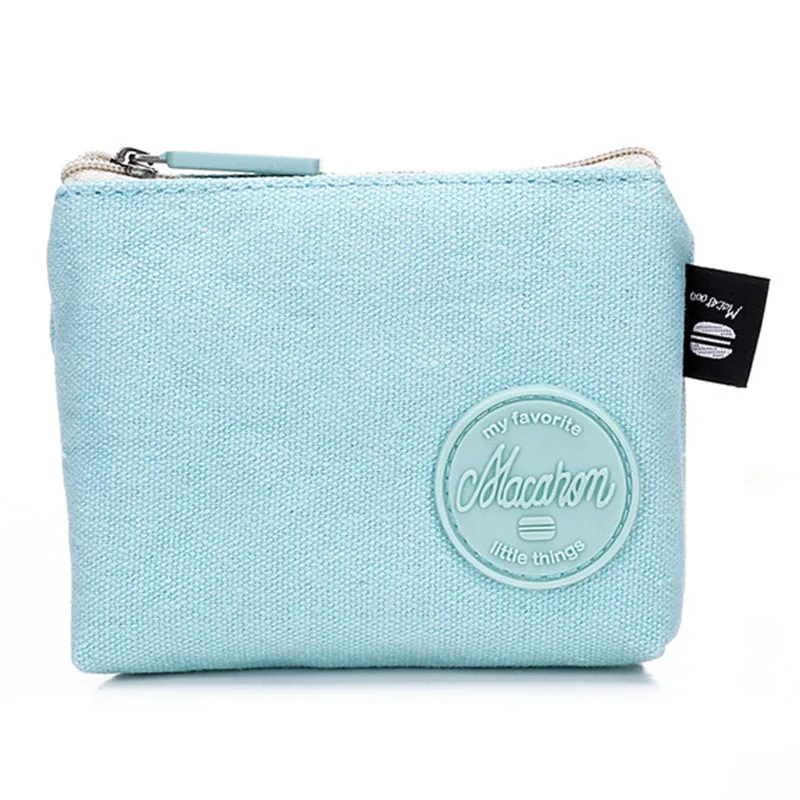

High Quality Macarons for Boys and Girls Cute Canvas Large Capacity Stationery Supplies coin purse Green