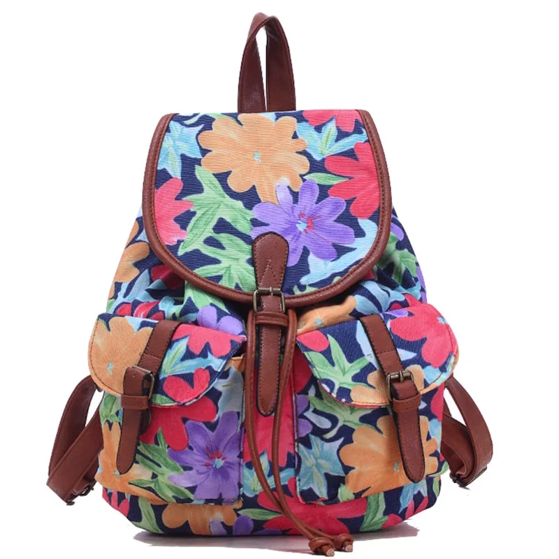 Vintage Rucksack Printing Canvas Women Backpack Mujer Mochila Escolar Feminina School Bag Sac a Dos