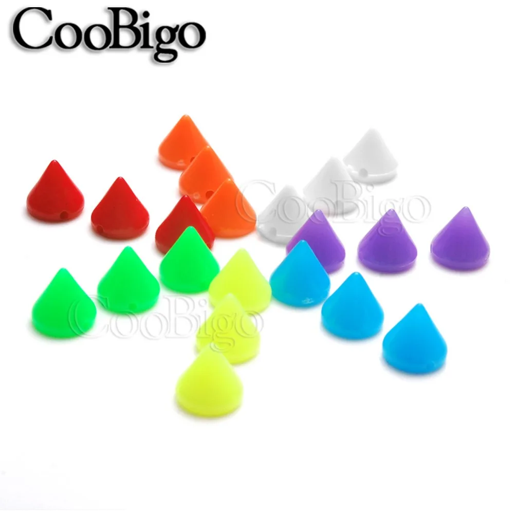 

100pcs Plastic Colorful 7*8mm Punk Spike Rivet Cone Stud Bead For Bracelet Bag Cap Shoes Garment DIY Craft Sewing Accessory