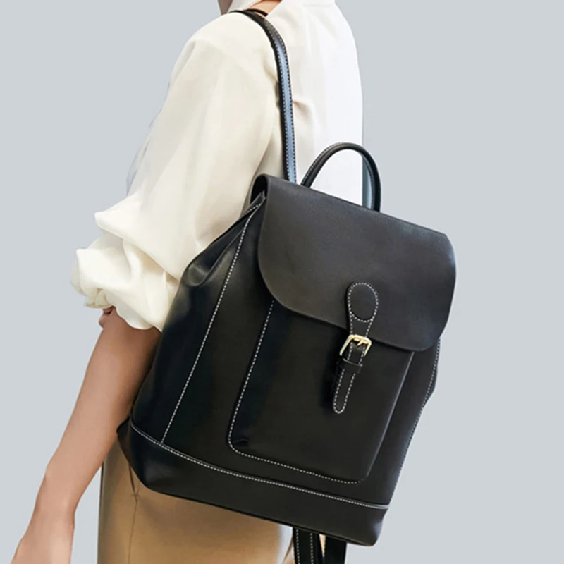 Женский рюкзак из натуральной кожи, школьный рюкзак для девочек, сумки через плечо, модная дорожная сумка, рюкзак из натуральной кожи