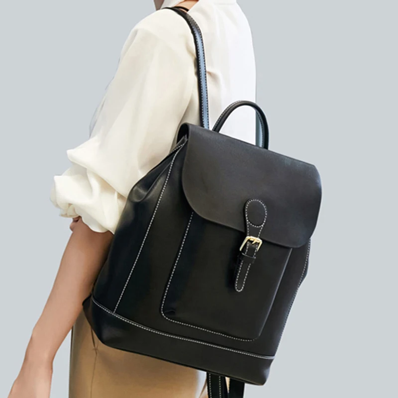 الجلد الطبيعي المرأة الظهر Grils مدرسة Daypack حقيبة الصليب الجسم حقائب كتف سفر الأزياء حقيبة حقيبة جلد طبيعي على ظهره