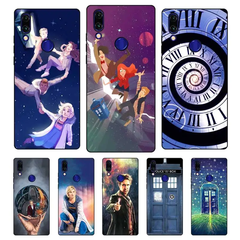 N430 Tardis Doctor Who Black Silicone Case Cover For Xiaomi Redmi Note 3 4 4X 5 5A 6 7 Pro Global |