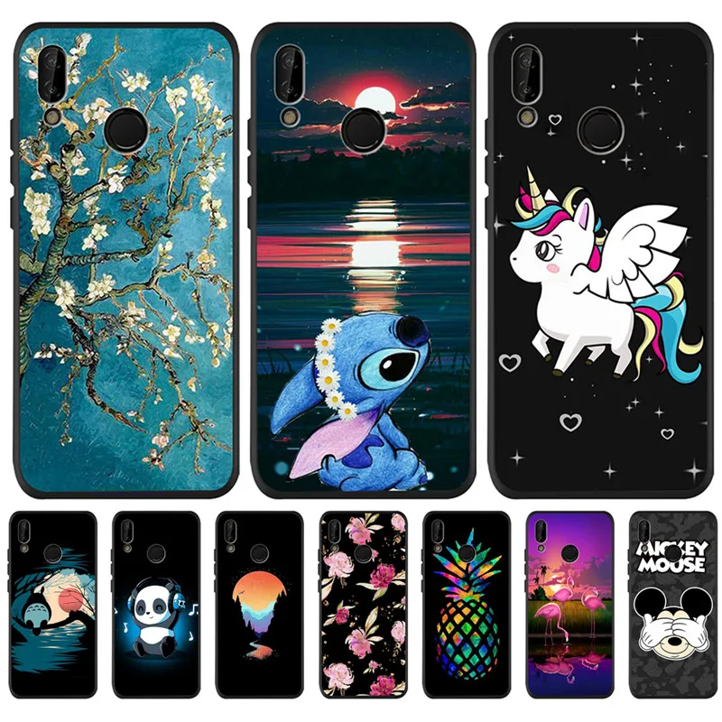 

cartoon panda Stitch unicorn For Huawei P8 P10 P20 P30 Mate 10 20 Honor 8 8X 8C 9 10 Lite Plus Pro Case Cover Coque Etui Funda