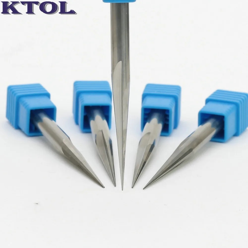 

0.5mm Tip 6x30x80mm V CNC Bit Milling Tools 2 Flutes Straight Cutter Groove Router Bits for Wood 3D Engraving Mill Carbide Knife