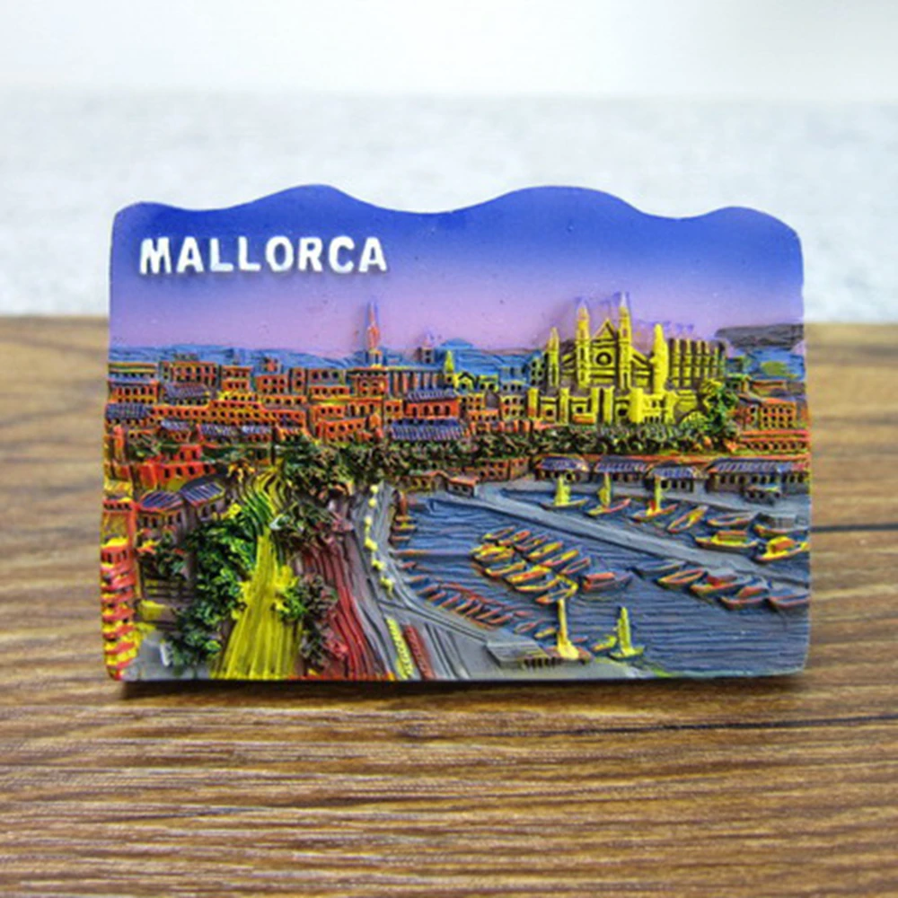 

Mallorca Spain Tourism Souvenirs Fridge Magnets Creative Resin Refrigerator Magnetic Message Stickers Home Decor Decoration