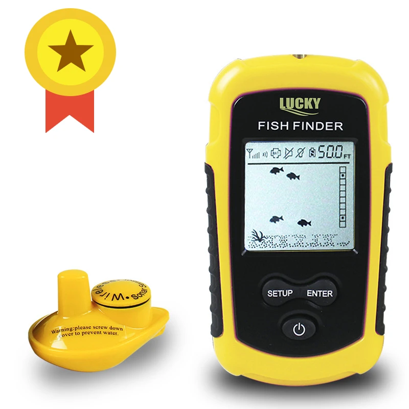 

Lucky Ultrasonic Transducer Sonar for Fishing 120M Echo Sounder Wireless Fish Finder Alarm Underwater Fishing Tackle Boat Lake