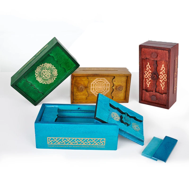 

Secret Box Wooden Puzzle Box Secret Trick Intelligence Compartment Magic Money Box Brain Teaser Logic Educational Toy