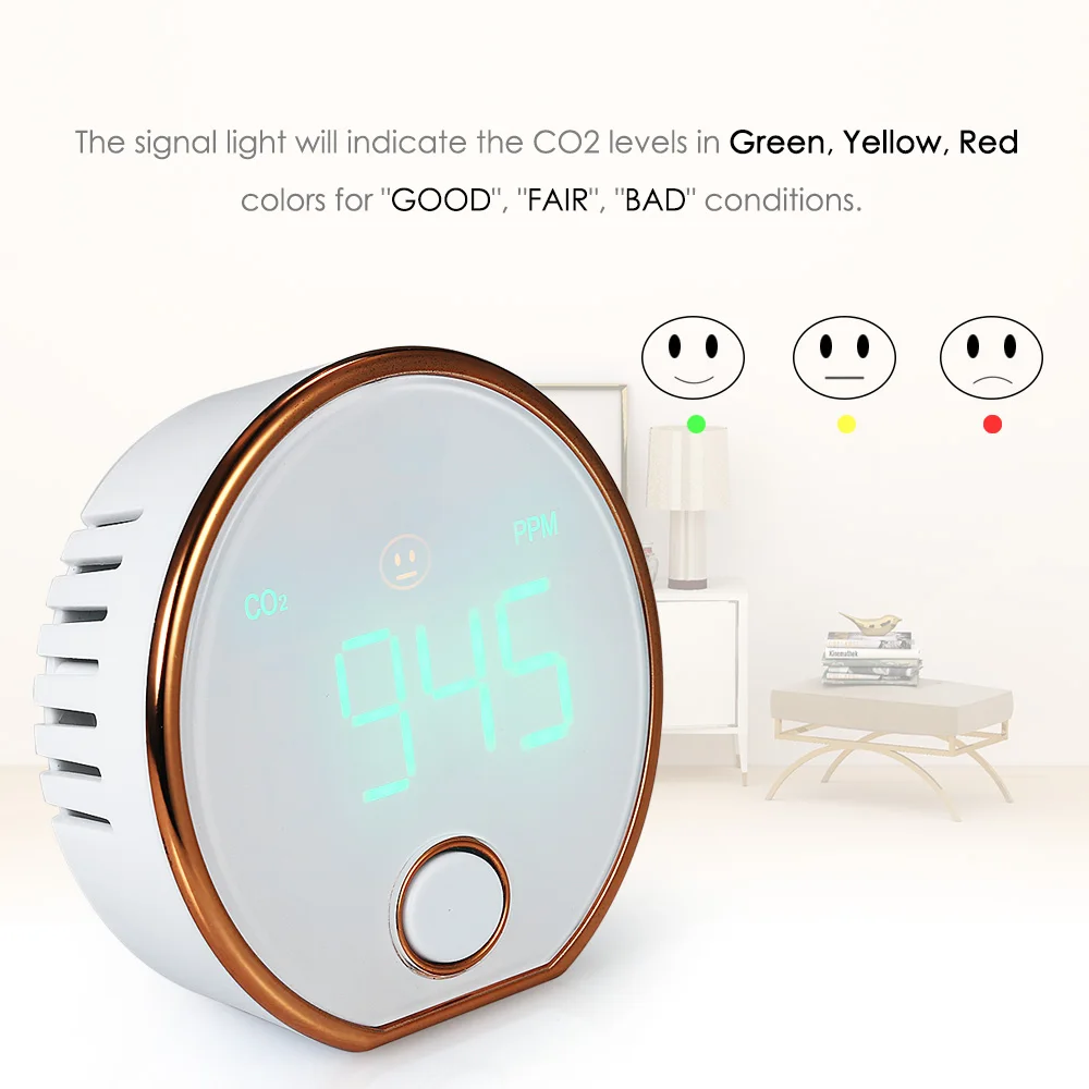 

Mini Portable Carbon Dioxide Detector 0-9999ppm CO2 Detection Tester NDIR CO2 Gas Sensor HT-401 Agricultural CO2 Tester