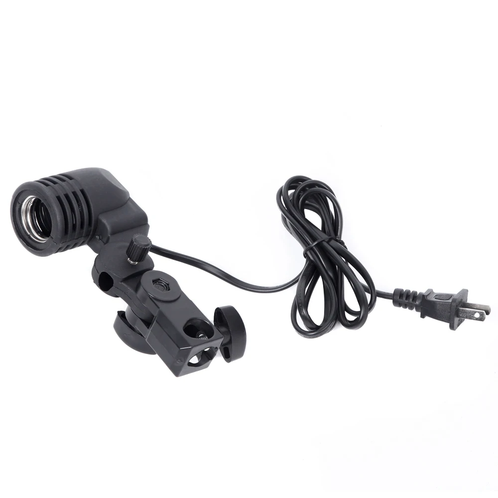 

E27 Bulb Holder Socket Flash Swivel Bracket Photo Light Lamp Mount US Plug
