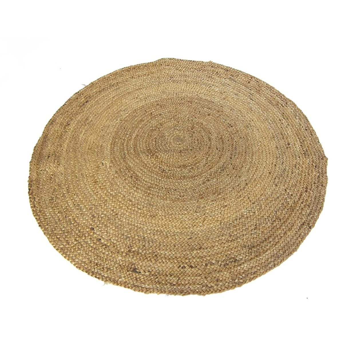 Braid Style Round Rug In Jute, Natural Brown