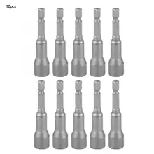 10 шт. Магнитная Нержавеющая Сталь Пневматическая отвертка Набор розеток 1/"* 65 мм* набор инструментов