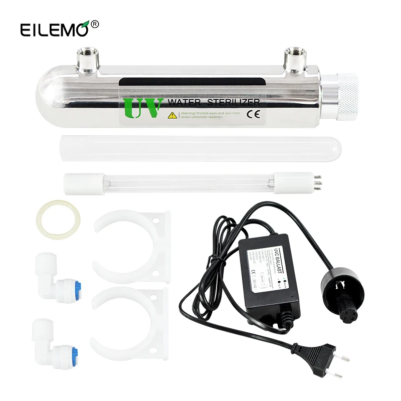 EILEMO Water Filter Energy Drink 6W Stainless Steel UV Water Sterilizer Filter RO System Water Purifier 220V/110V EILEMO Water Filter Energy Drink 6W Stainless Steel UV Water Sterilizer Filter RO System Water Purifier 220V/110V