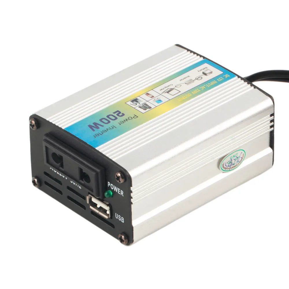 200W Portable Car Truck Boat USB DC 12V to AC 220V Super Power Inverter Converter Charger New Dropping Shipping~