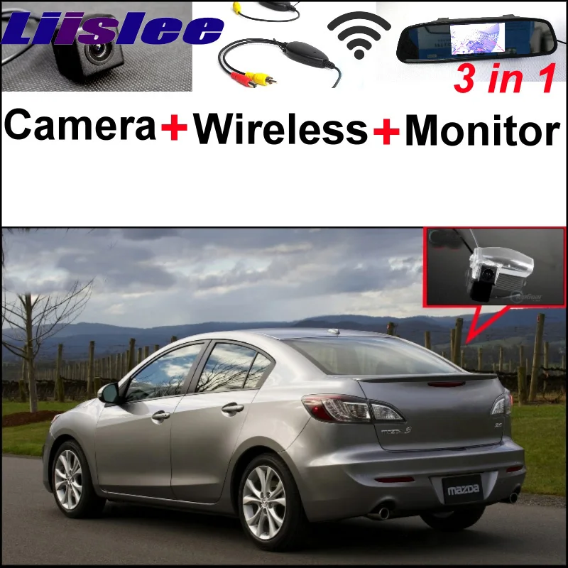 

For Mazda 3 Mazda3 Hatchback 3 in1 Special Rear View Camera + Wireless Receiver + Mirror Monitor DIY Backup Parking System