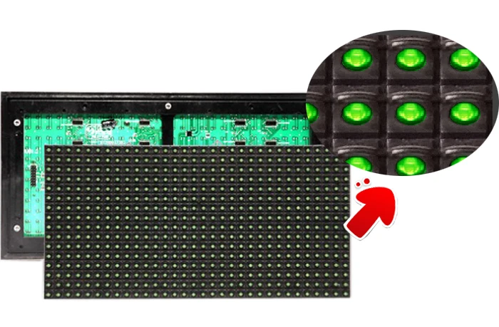 TEEHO открытый P10 зеленый светодиодный дисплей модуль 320*160 мм 1/4 сканирования 32*16