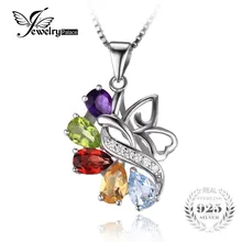 Jewelrypalace mariposa 2.4ct genuino amatista citrino granate peridoto topacio azul colgante de plata de ley 925 sin una cadena