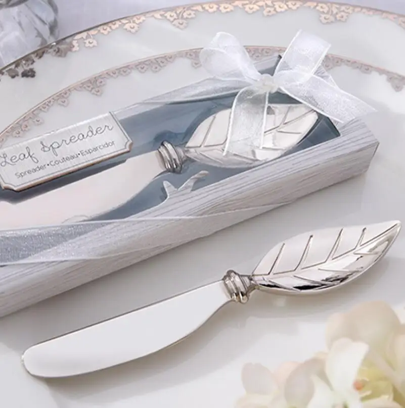 

Wedding gift and giveaways--New Butter knife arrival Chrome Leaf Spreader wedding favour LX4907