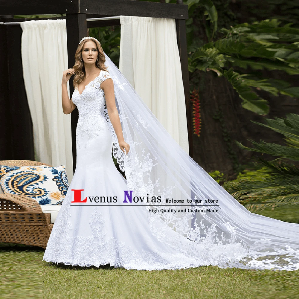 

Robe de Mariage Elegant Boho Wedding Dresses Bridal Dresses Sexy V-Neck Mermaid Wedding Dress 2019 Gelinlik Vestido Casamento