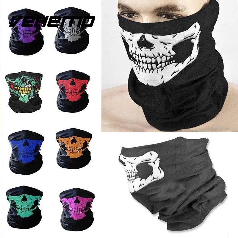 

Halloween Scary Mask Festival Skull Masks Skeleton Outdoor Motorcycle Bicycle Multi Masks Scarf Half Neck Face Mask Cap Helmet