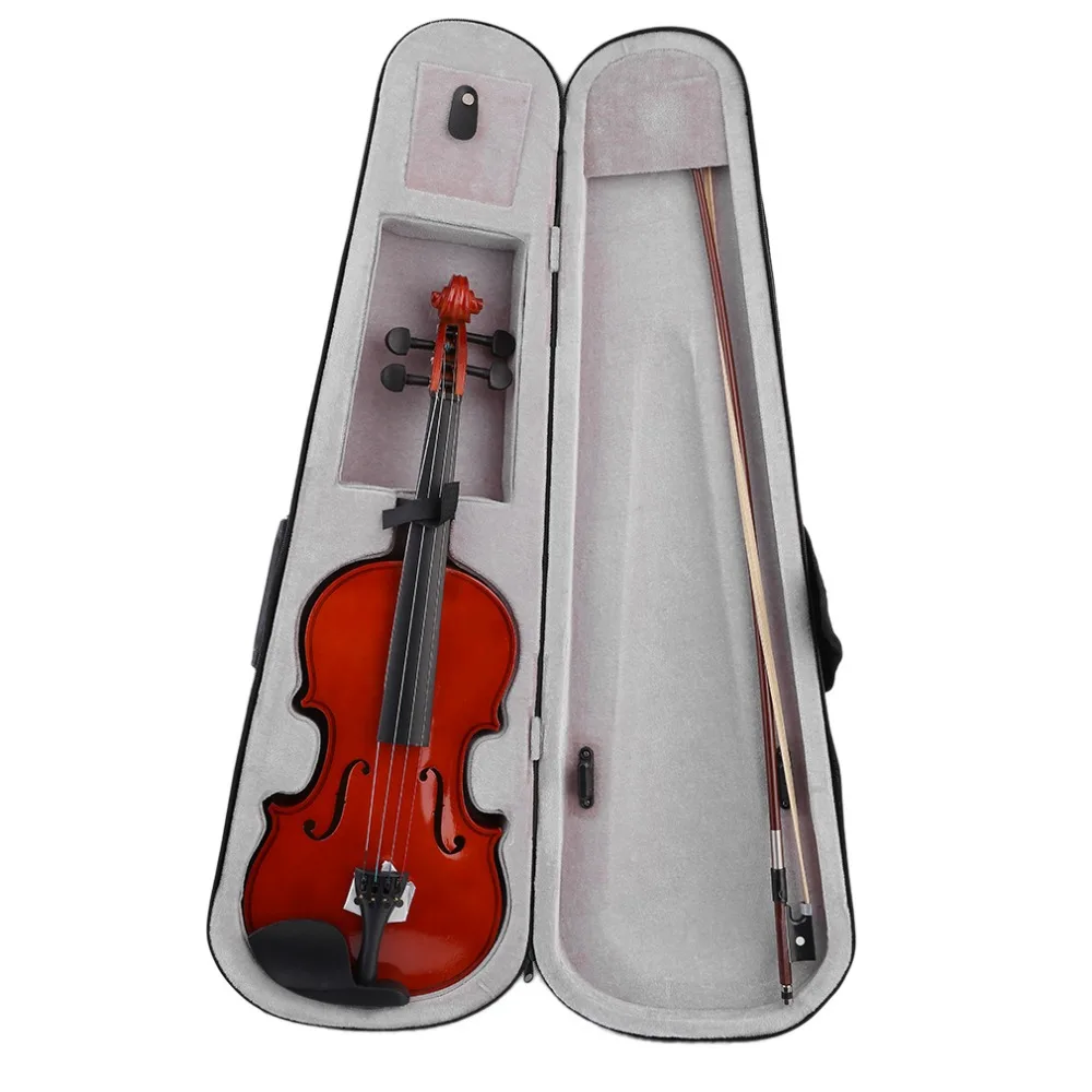 

4/4 High Grade Full Size Solid Wood Natural Acoustic Violin Fiddle With Case Bow Rosin Professional Musical Instrument