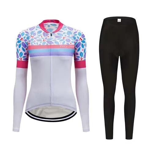 Профессиональная велосипедная одежда, зимний женский комплект, термальный флисовый велосипедный Джерси, Женский костюм для триатлона, велосипедная одежда, униформа mtb maillot - Цвет: jersey and pants 4