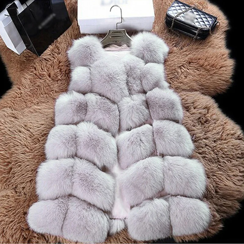 

2019 Women Faux Fur Vest Winter Fox Mink Fur Hair Coat Jacket Chalecos Para Mujer Casaco Clothes Manteau Femme Hiver Tops Blouse