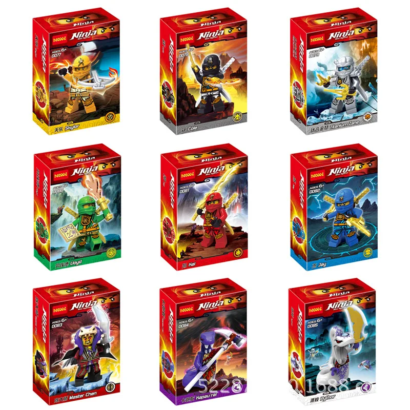 

Nuevo 9 unids/lote juguetes compatible con decool building blocks super heroes ninja s 0077-0085