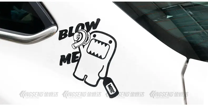 Noizzy Domo Kun забавная Автомобильная наклейка, мультяшная Автомобильная наклейка, милая шестерня, виниловая Светоотражающая черно-белая накладка на окно, тюнинг автомобиля