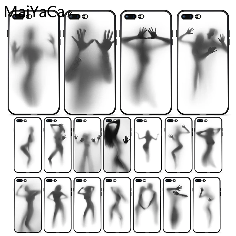 

Maiyaca Case covse Woman Silhouettes Black TPU Soft Rubber Phone Case For Apple iphone 7 7plus X 8 8plus 6s 6 6plus XS XR XSMax