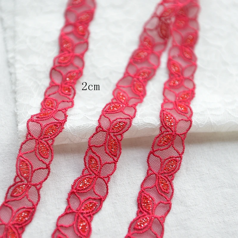 Mei red net кружева с вышивкой из пряжи 2 см аксессуары одежда платье материалы G225 | Дом