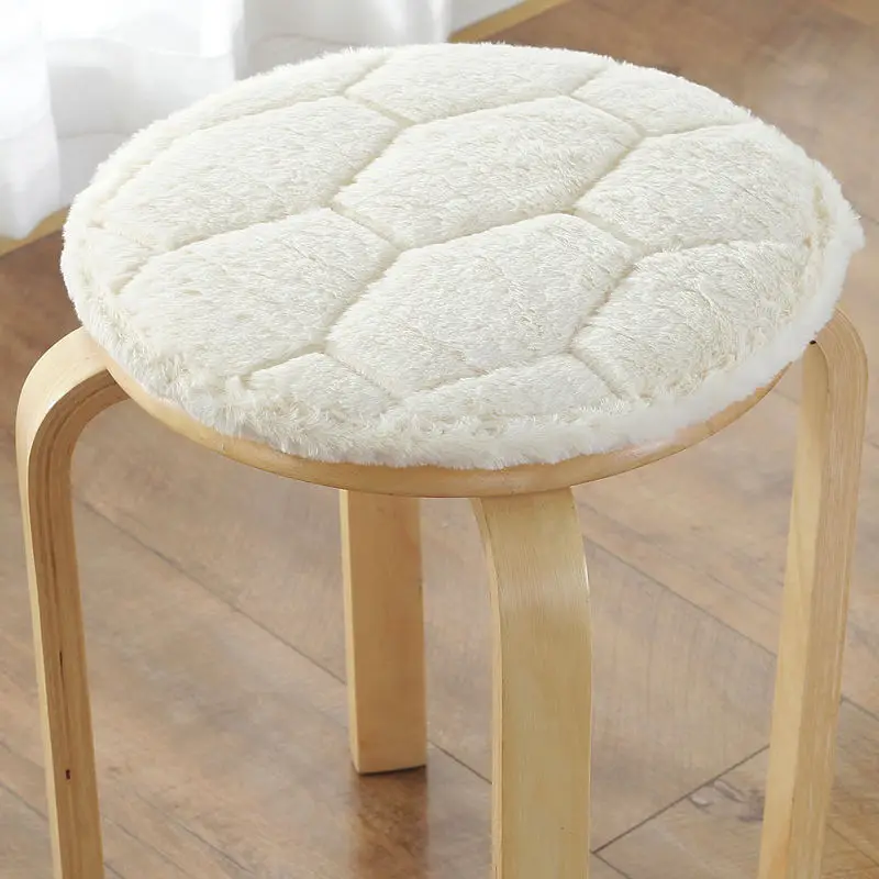 Winter Thicken Chair Cushion Plushi Fabric Seat Mat Super Soft Round Chair Cushions Home Decoration Cushion Office Seat Pad 