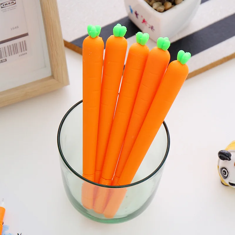 

(1pcs/sell) 0.7mm Cute Kawaii Red Carrot Ball Ballpoint Pens Ballpen For Office School Writing Supplies Stationery