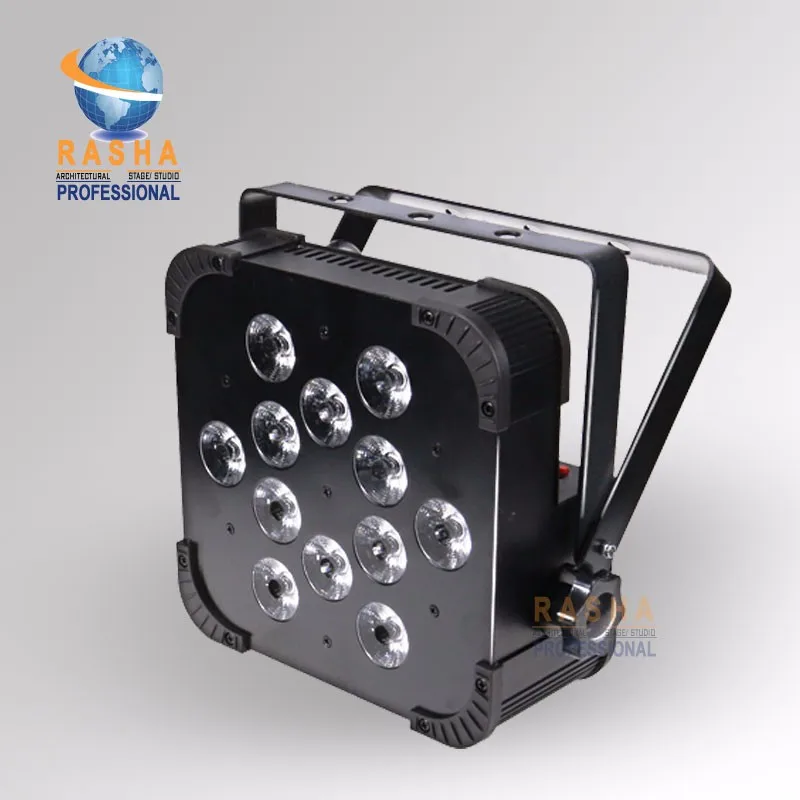 

16X Rasha Quad V12-12pcs*10W 4in1 RGBW/RGBA LED Slim Par Profile,LED Flat Par Can,Disco Stage Event Light
