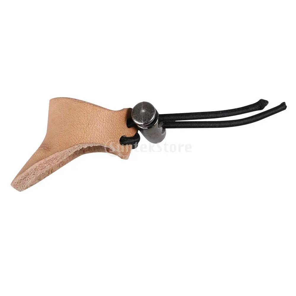 Cow Leather Adjustable Hunting Archery Arrow Broadheads Thumb Finger Tip Protector Guard Ring