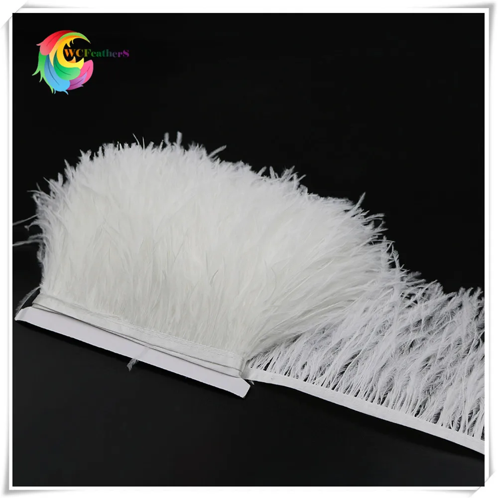 12 bleached white ostrich feather fringe 4