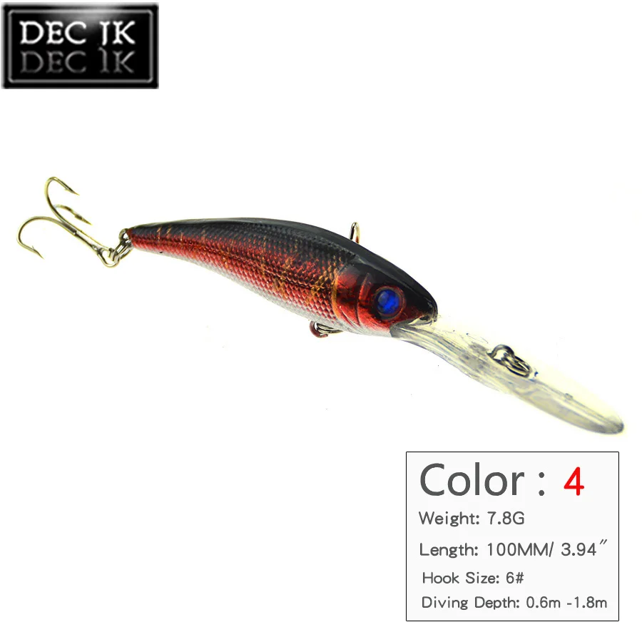 7PCS Floating Minnow Plastic Crankbait Sea Fishing Lure Crankbaits Wobblers Trolling Hook Tackle Saltwater Hard Artificial Bait (5)