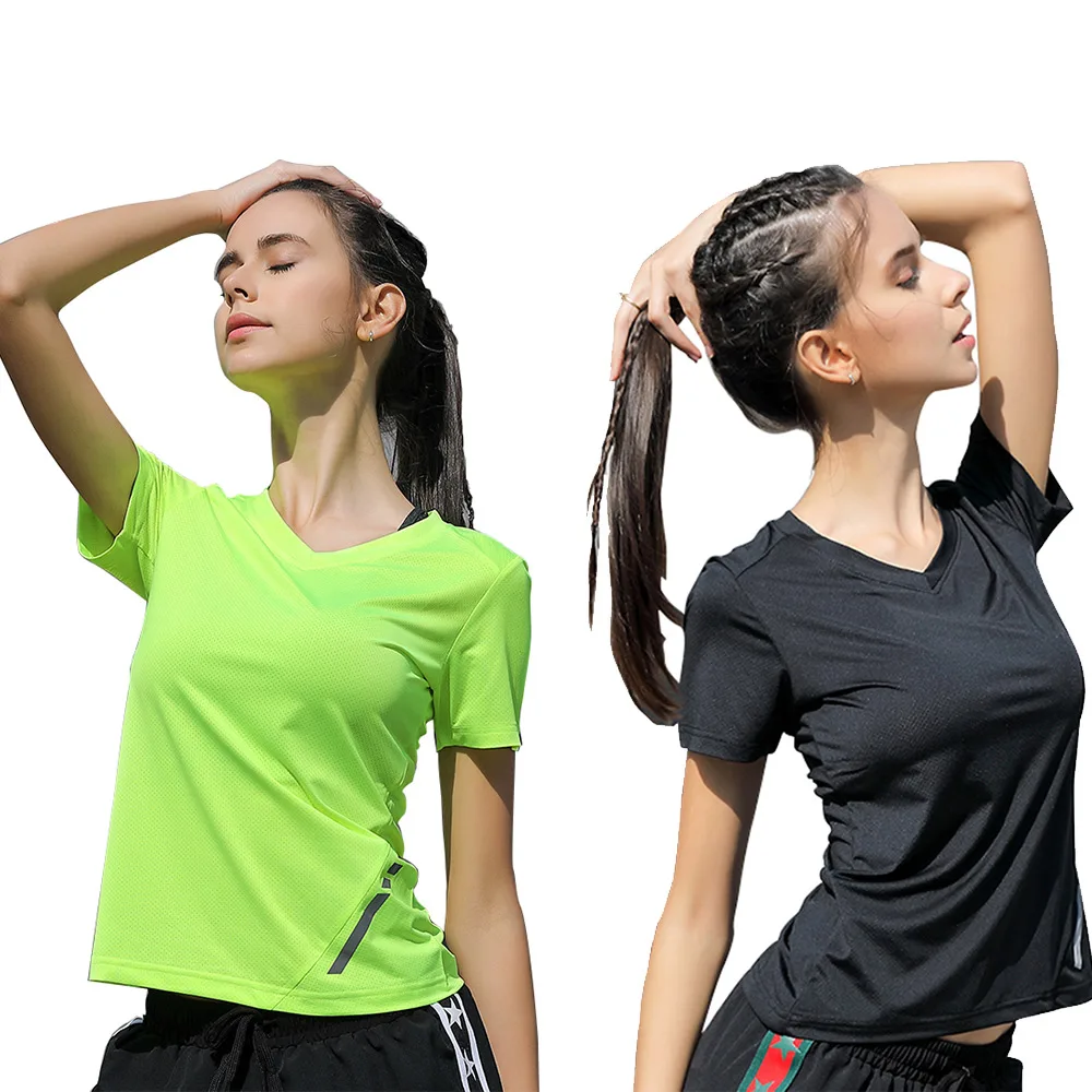 

Women Yoga shirt Running Short Sleeve tshirts Tennis shirts Quick Dry Breathable Gym Running shirts Jogging Tops